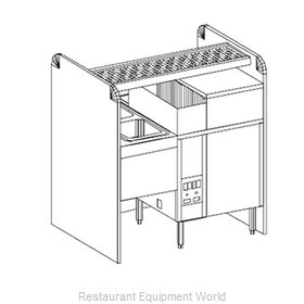 Glastender CS-42X32G-CCW Underbar Ice Bin/Cocktail Station, Pass-Thru, Glasswash