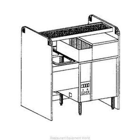 Glastender CS-48X32G-CCW Underbar Ice Bin/Cocktail Station, Pass-Thru, Glasswash