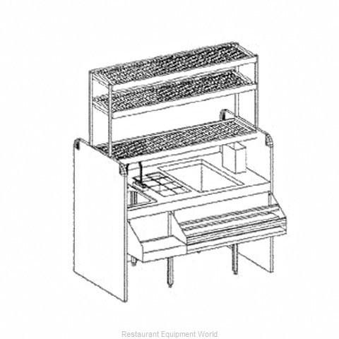 Glastender CS-54X32-CCW Underbar Ice Bin/Cocktail Station, Pass-Thru Combo