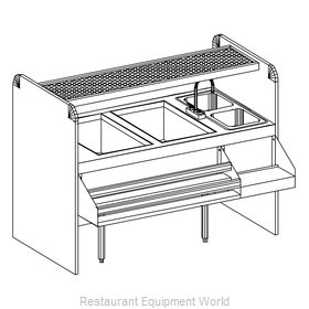 Glastender CS-60X32-CCW Underbar Ice Bin/Cocktail Station, Pass-Thru Combo