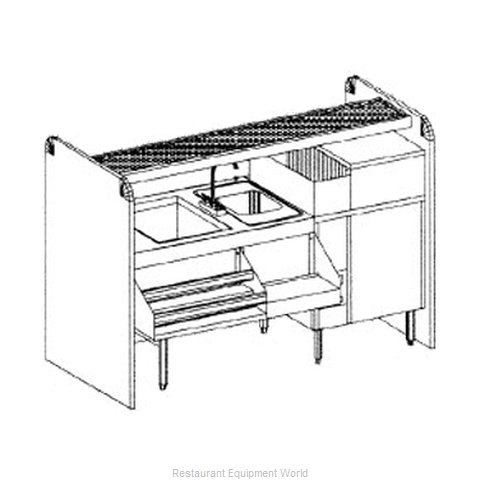 Glastender CS-66X26-CW Underbar Ice Bin/Cocktail Station, Pass-Thru, Glasswasher