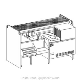 Glastender CS-72-CCW Underbar Ice Bin/Cocktail Station, Pass-Thru, Glasswasher