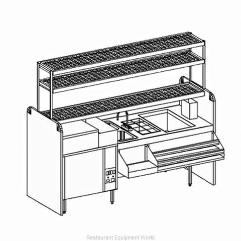 Glastender CS-84-CCW Underbar Ice Bin/Cocktail Station, Pass-Thru, Glasswasher