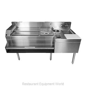 Glastender MXS60-CP10 Underbar Ice Bin/Cocktail Station, Sink Combo