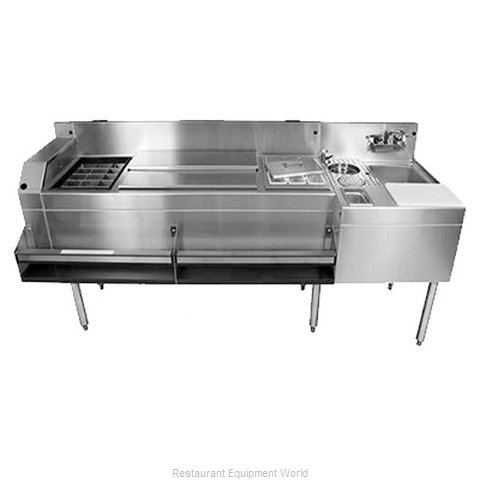 Glastender MXS72-CP10 Underbar Ice Bin/Cocktail Station, Sink Combo