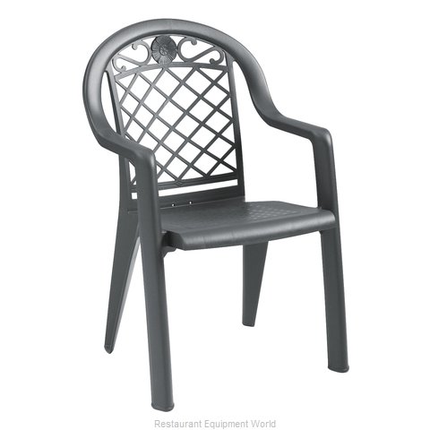 Grosfillex US103102 Chair, Armchair, Stacking, Outdoor