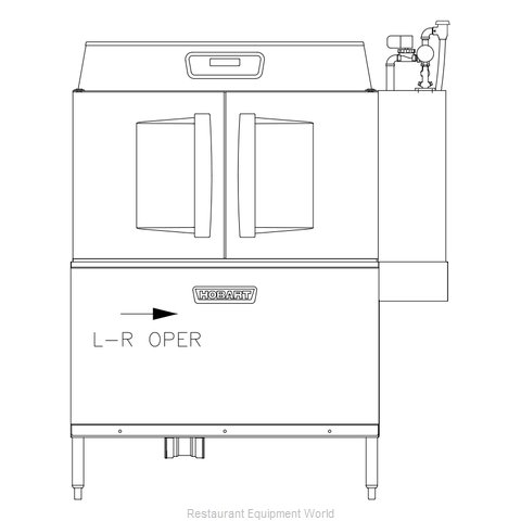 Hobart CL54EN-BAS+BUILDUP Dishwasher, Conveyor Type