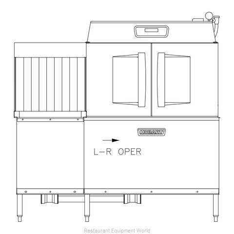 Hobart CLCS66EN-BAS+BUILDUP Dishwasher, Conveyor Type