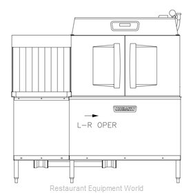 Hobart CLCS66EN-BAS+BUILDUP Dishwasher, Conveyor Type