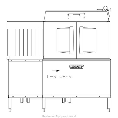 Hobart CLCS66EN-EGR+BUILDUP Dishwasher, Conveyor Type