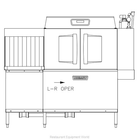 Hobart CLCS76EN-BAS+BUILDUP Dishwasher, Conveyor Type