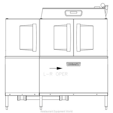 Hobart CLPS66EN-ADV+BUILDUP Dishwasher, Conveyor Type