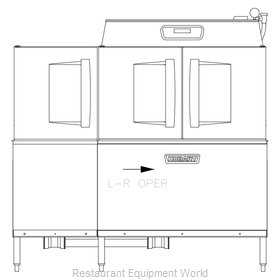 Hobart CLPS66EN-BAS+BUILDUP Dishwasher, Conveyor Type