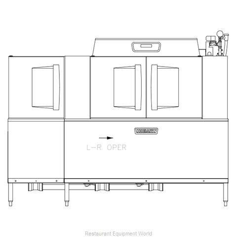 Hobart CLPS86EN-BAS+BUILDUP Dishwasher, Conveyor Type