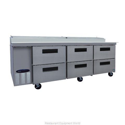 Hoshizaki CPT93-D6 Refrigerated Counter, Pizza Prep Table
