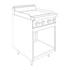 Estufa, 61cm (24 pulgadas), para Restaurante, a Gas
 <br><span class=fgrey12>(Jade Range JBR-24G Range, 24