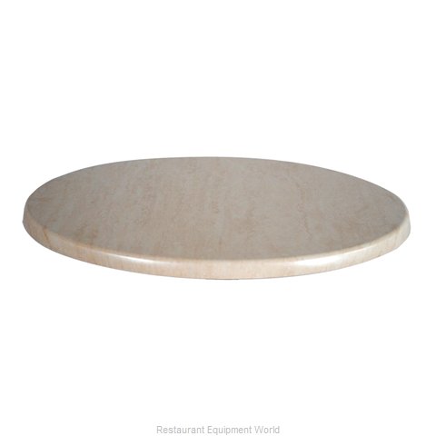 JMC Food Equipment 28 ROUND TRAVERTINE Table Top, Solid Surface