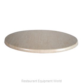 JMC Food Equipment 28 ROUND TRAVERTINE Table Top, Solid Surface