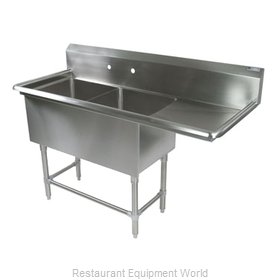 John Boos 2PB1618-1D18R Sink, (2) Two Compartment