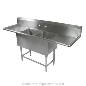 John Boos 2PB1618-2D18 Sink, (2) Two Compartment