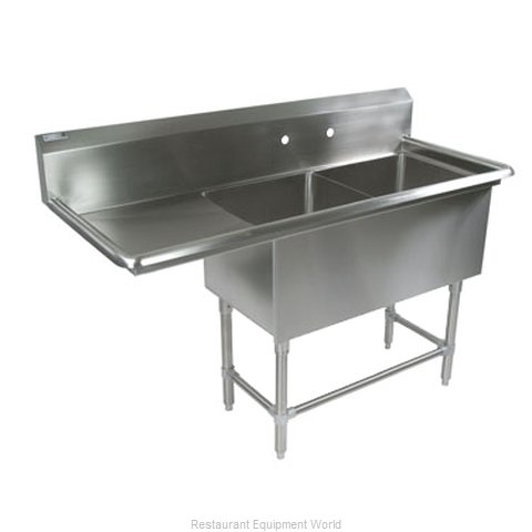 John Boos 2PB1620-1D24L Sink, (2) Two Compartment (Magnified)