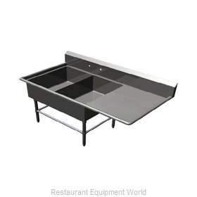 John Boos 2PB2028-1D20R Sink, (2) Two Compartment