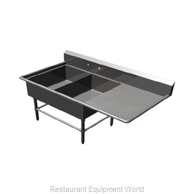 John Boos 2PB20284-1D20R Sink, (2) Two Compartment