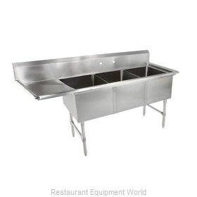 John Boos 3B16204-1D18L Sink, (3) Three Compartment