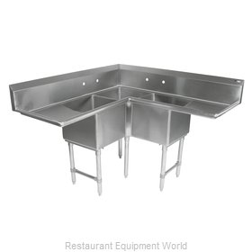 John Boos 3PBCS1620-2D24 Sink, (3) Three Compartment