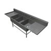 John Boos 43PB2028-2D30 Sink, (3) Three Compartment