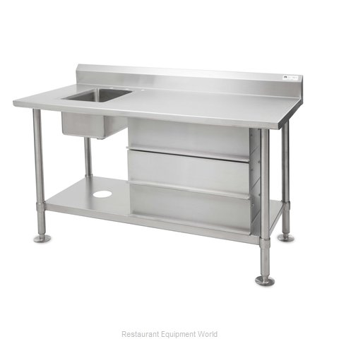 John Boos CGS-VTS54 Work Table, with Prep Sink(s)