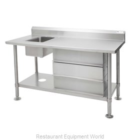 John Boos CGS-VTS54 Work Table, with Prep Sink(s)