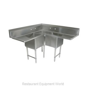 John Boos E3BCS-184-2D18-X Sink, (3) Three Compartment