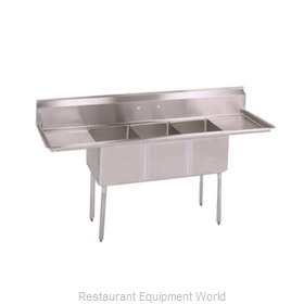 John Boos E3S8-1014-10T15-X Sink, (3) Three Compartment