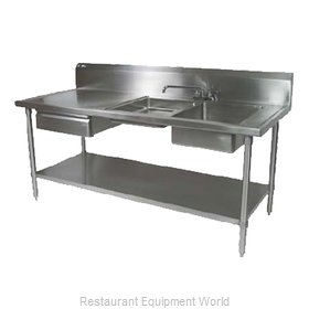 John Boos EPT6R10-DL2B-72R-X Work Table, with Prep Sink(s)