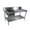 Mesa de Trabajo, 274cm (108 pulgadas), con Fregadero(s)
 <br><span class=fgrey12>(John Boos EPT8R5-3060SSK-L Work Table, with Prep Sink(s))</span>