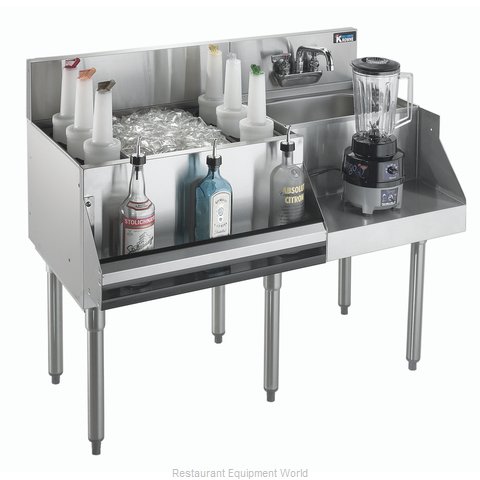Stainless Fully Insulated Freestanding Ice Well Slimline Cocktail Bar Station 