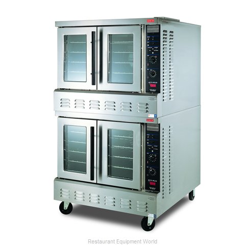 Horno de convección comercial, gas natural o propano, 108000 BTU, cubierta  doble, rueda de 4 ruedas, restaurante cocina panadería COG-2