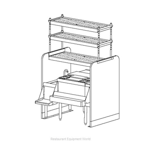 Perlick PTS42L-1-LF Underbar Ice Bin/Cocktail Station, Pass-Thru Combo