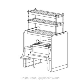 Perlick PTS42L-1-LF Underbar Ice Bin/Cocktail Station, Pass-Thru Combo