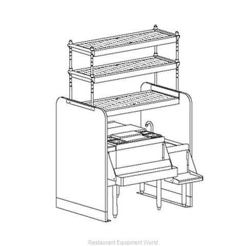 Perlick PTS42R-1-LF Underbar Ice Bin/Cocktail Station, Pass-Thru Combo