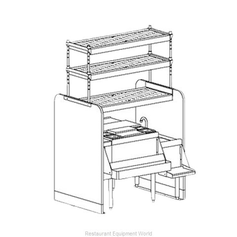 Perlick PTS42R-LF Underbar Ice Bin/Cocktail Station, Pass-Thru Combo