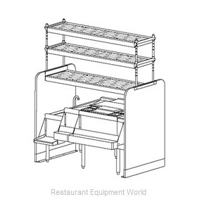 Perlick PTS54L-1-LF Underbar Ice Bin/Cocktail Station, Pass-Thru Combo