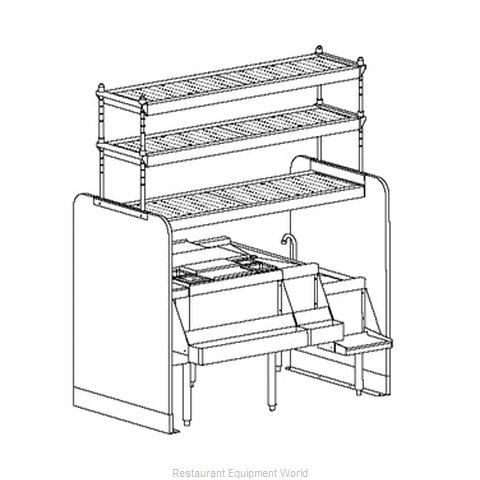 Perlick PTS54R-1-LF Underbar Ice Bin/Cocktail Station, Pass-Thru Combo