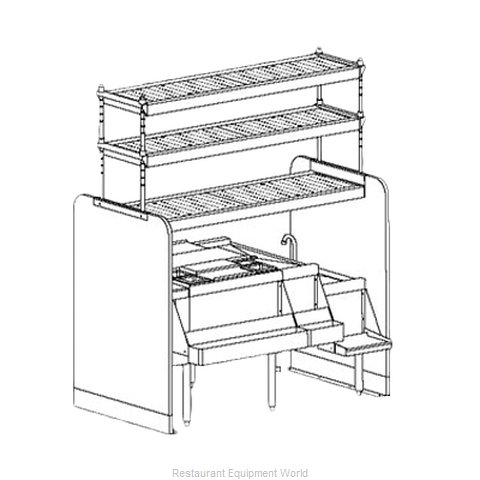 Perlick PTS54R-LF Underbar Ice Bin/Cocktail Station, Pass-Thru Combo