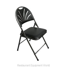PS Furniture C700BLK/CH Chair, Folding, Outdoor