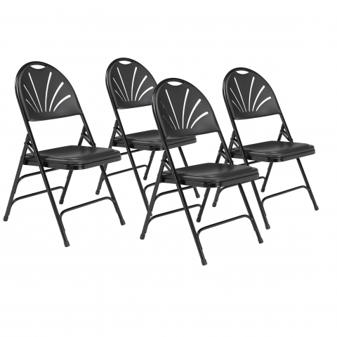 NPSÂ® 1100 Series Deluxe Fan Back With Triple Brace Double Hinge Folding Chair,