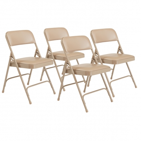 NPSÂ® 1200 Series Premium Vinyl Upholstered Double Hinge Folding Chair, French B