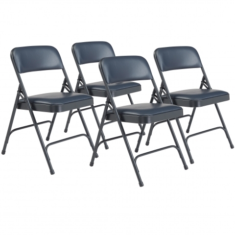 NPSÂ® 1200 Series Premium Vinyl Upholstered Double Hinge Folding Chair, Dark Mid