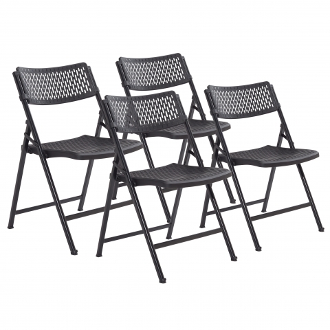NPSÂ® AirFlex Series Premium Polypropylene Folding Chair, Black (Pack of 4)